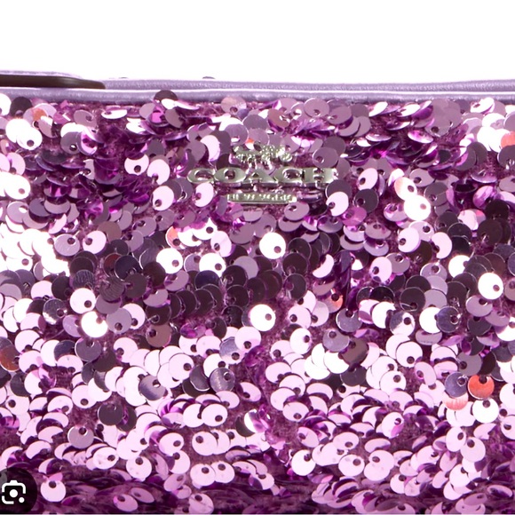 Coach Nolita Barrel Bag Lilac Pink Sequins Silver Hardware Style CQ589 - Picture 4 of 14